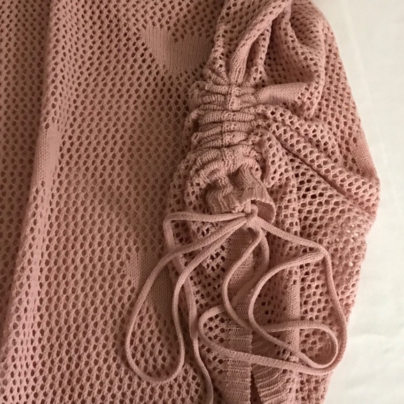 BLOOMCHIC Open Knit Sweater Tunic Side Ruching Pink Women’s Plus Size 22-24 3X - Picture 16 of 16